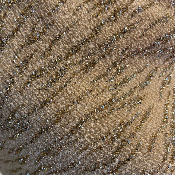 Vintage Gold Sparkle Glitter Open Back Fish Tail Sexy Party Halter Dress - Picture 14 of 17